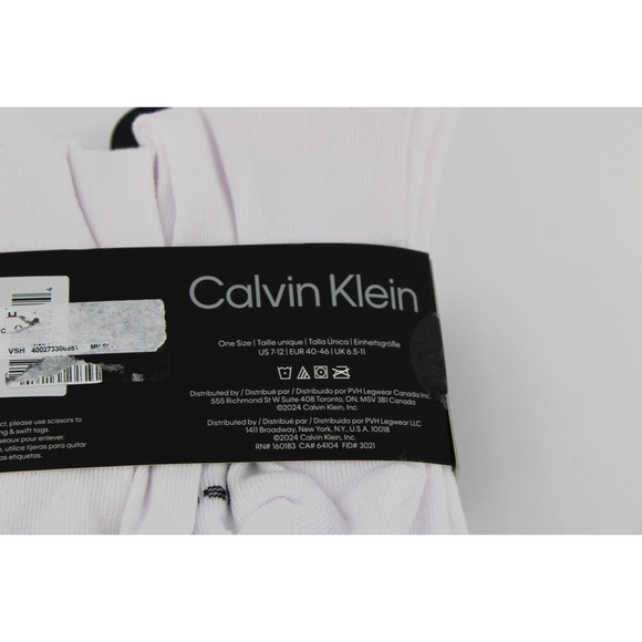 Calvin Klein Men's Size 7-12 Cushion Crew Socks 5 Pairs White Black Logo New - Picture 4 of 5